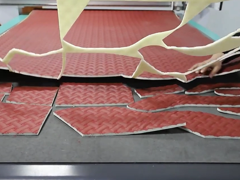 Car mat cutting machine for automotive interior production