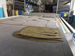 Leather material for CNC knife cutting machine testing