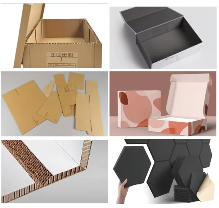 Corrugated packaging material for knife cutting and creasing