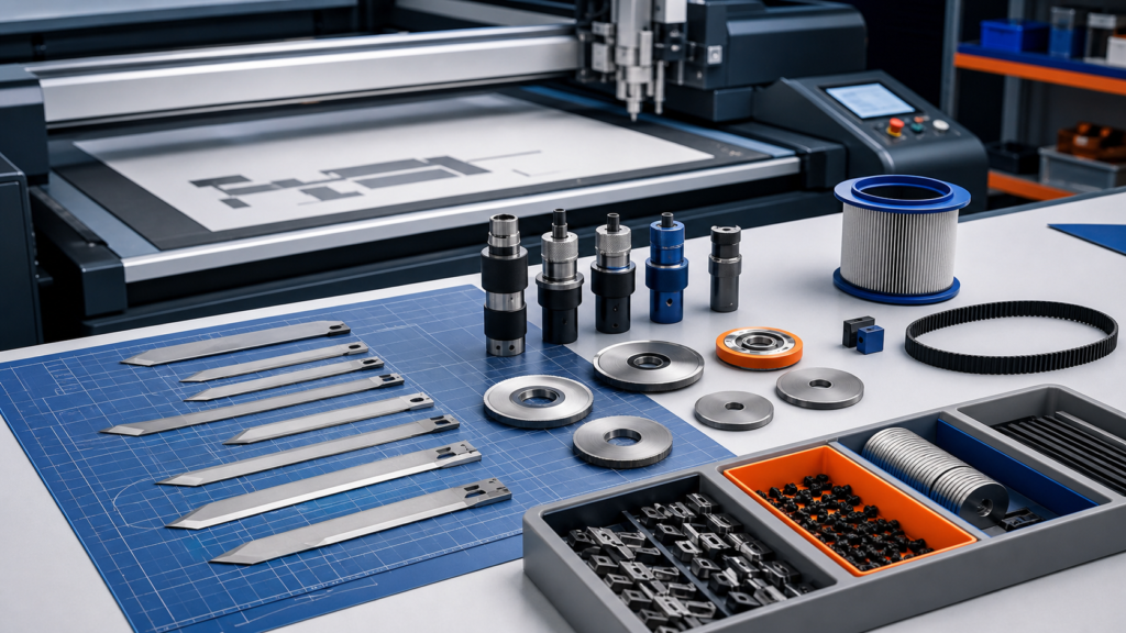 CNC cutter spare parts and consumables organized for first-year operation